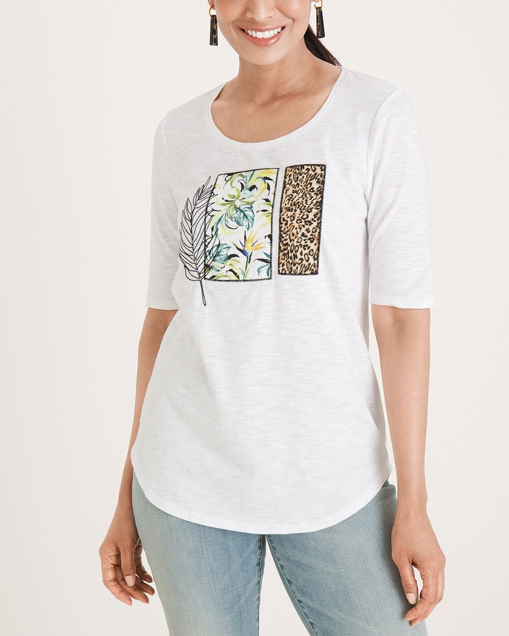 Floral and Animal Patchwork Tee