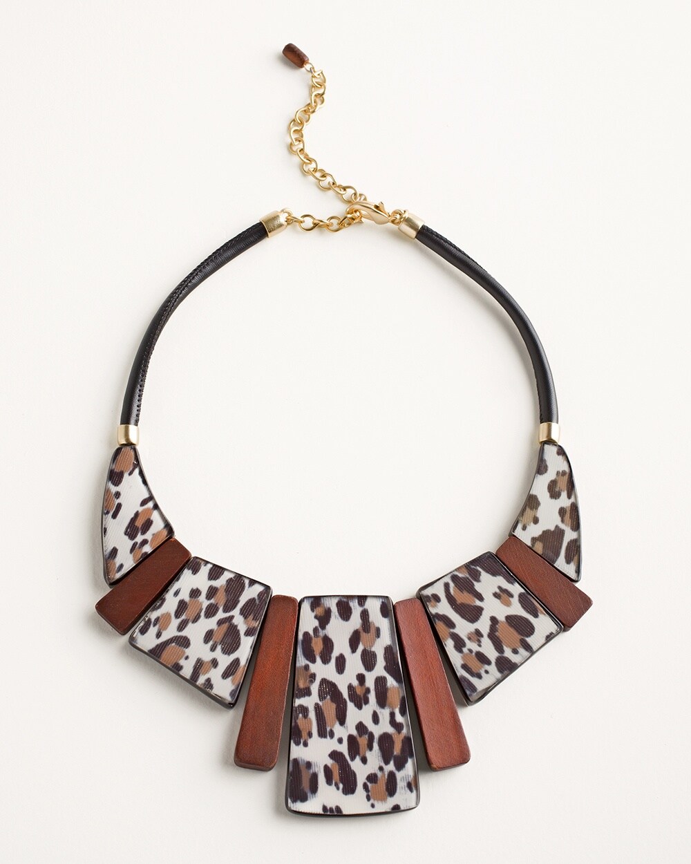 Ikat and Animal-Print Reversible Bib Necklace