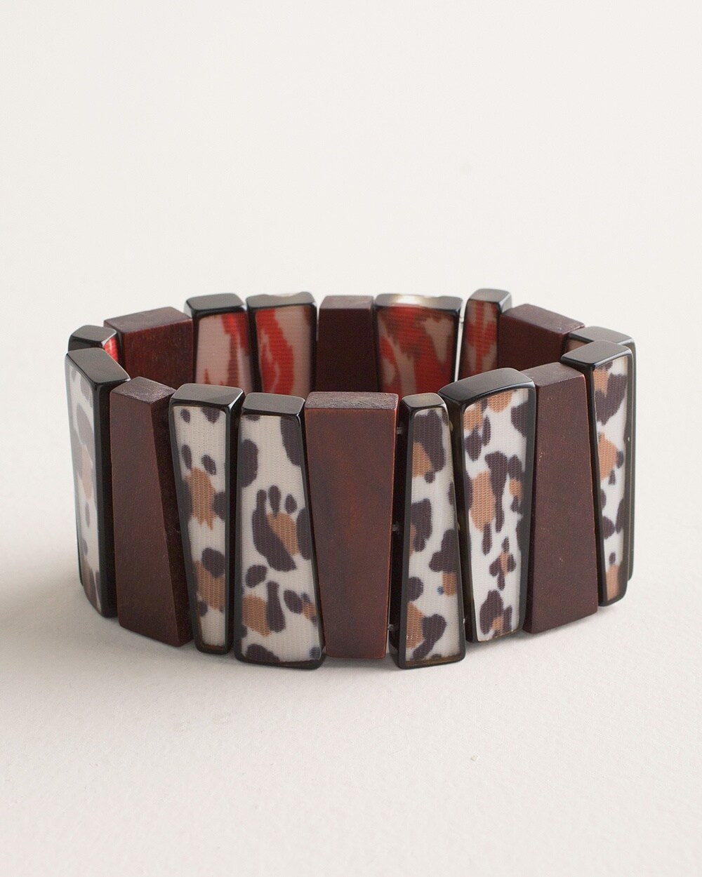 Ikat and Animal-Print Reversible Stretch Bracelet