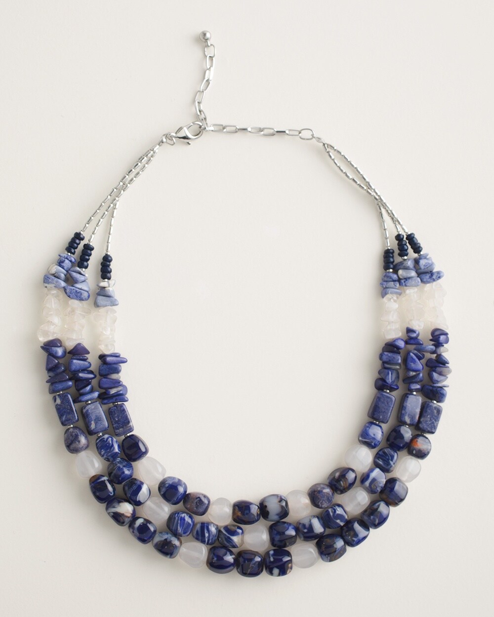 Blue Multi-Row Short Necklace
