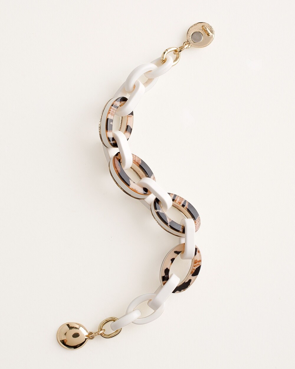 Animal-Print Magnetic Chain-Link Bracelet