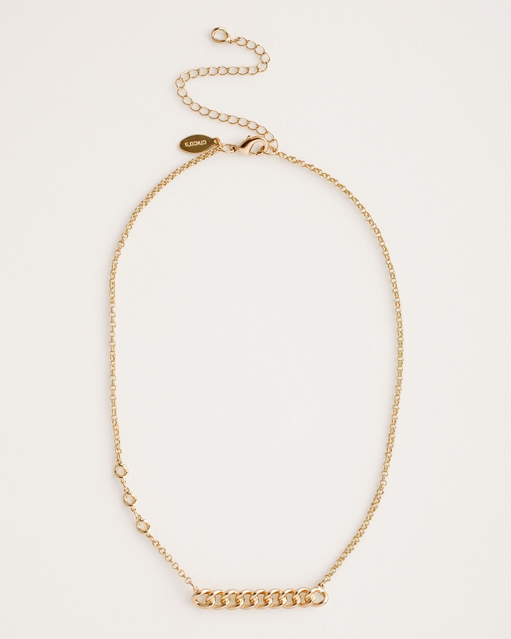 Goldtone Link Bar Necklace