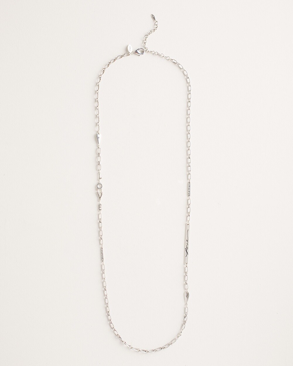 Love Silvertone Single-Strand Necklace