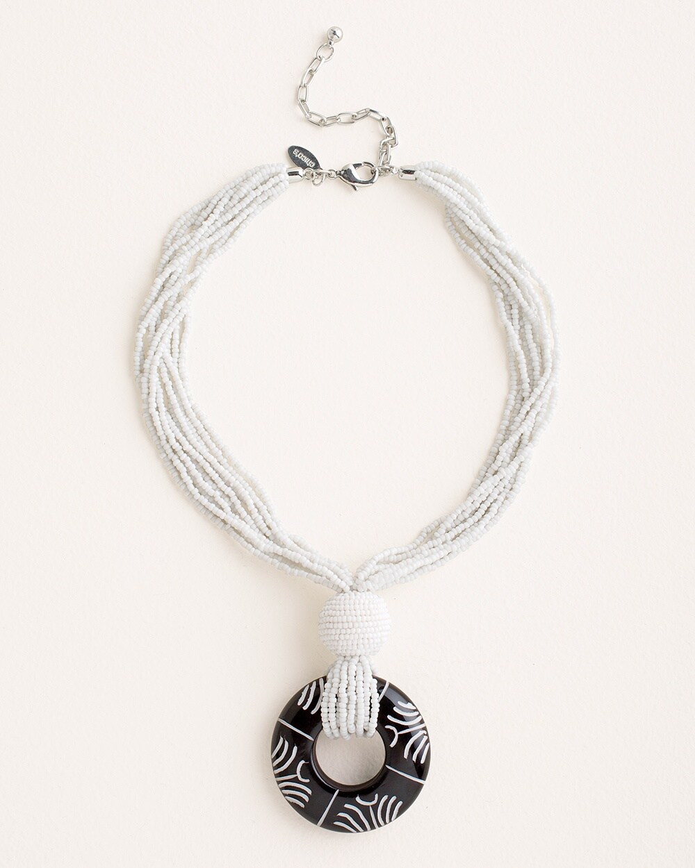 Black and White Short Pendant Necklace