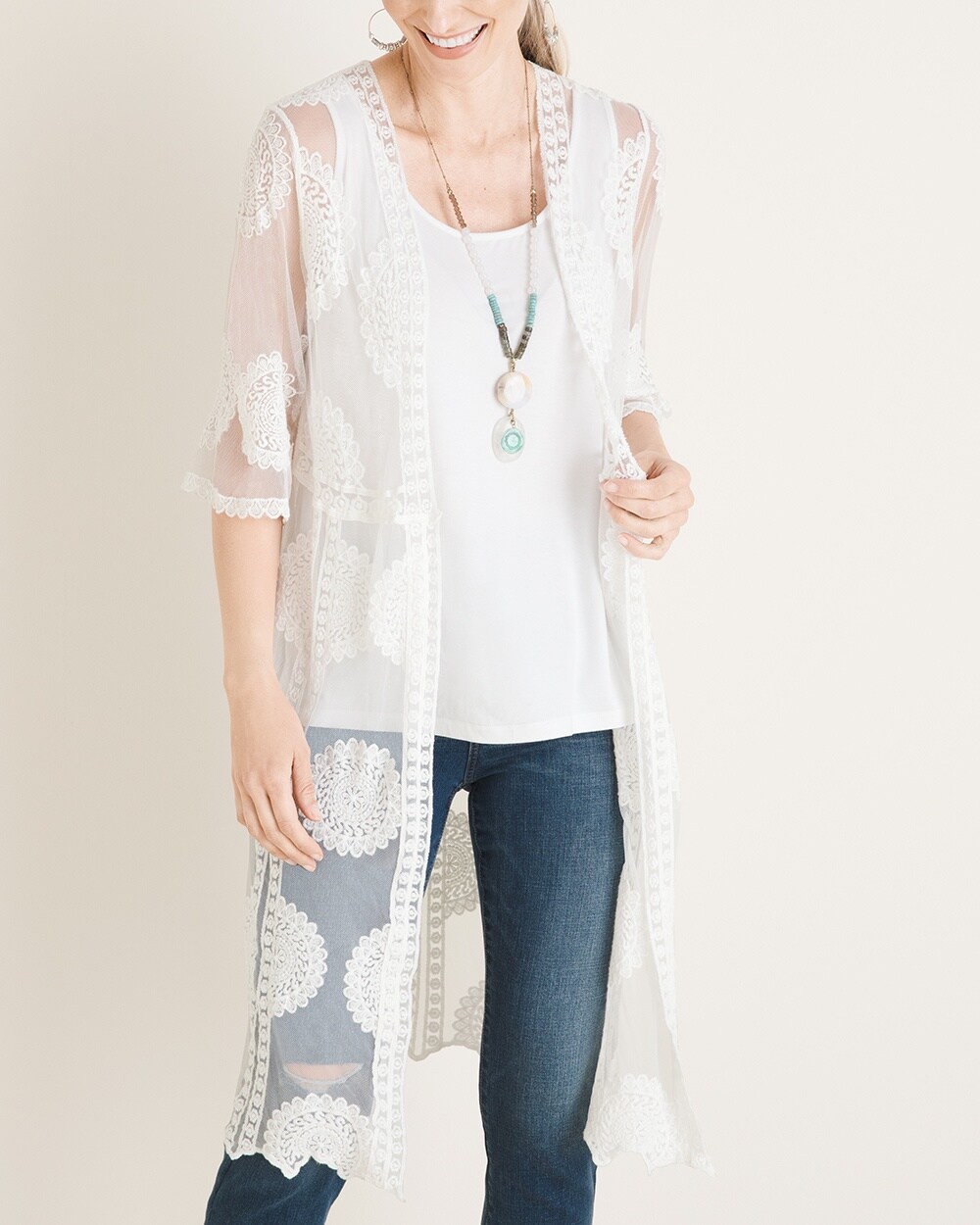 Sheer Lace Duster