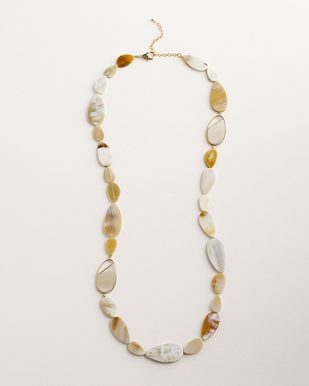 Horn and Mother-of-Pearl Single-Strand Necklace