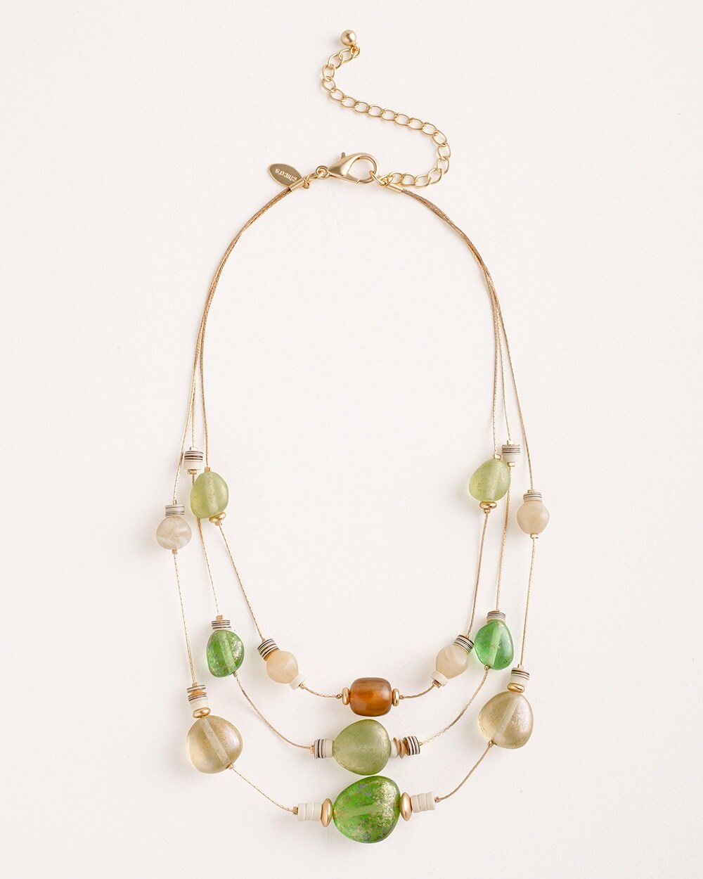 Green and Neutral Illusion Necklace