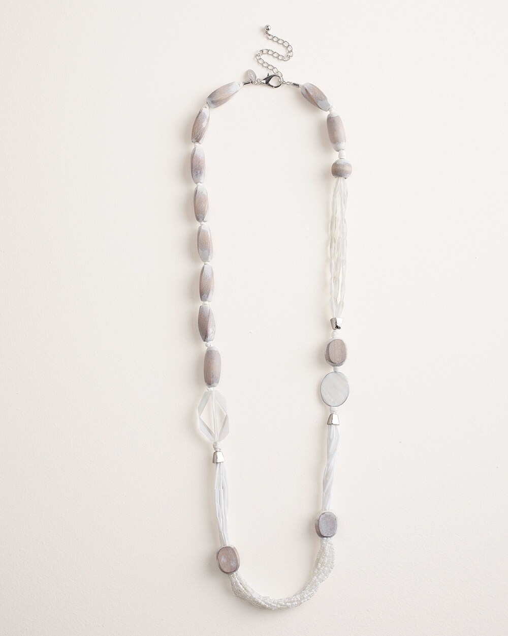 White Wood Single-Strand Necklace