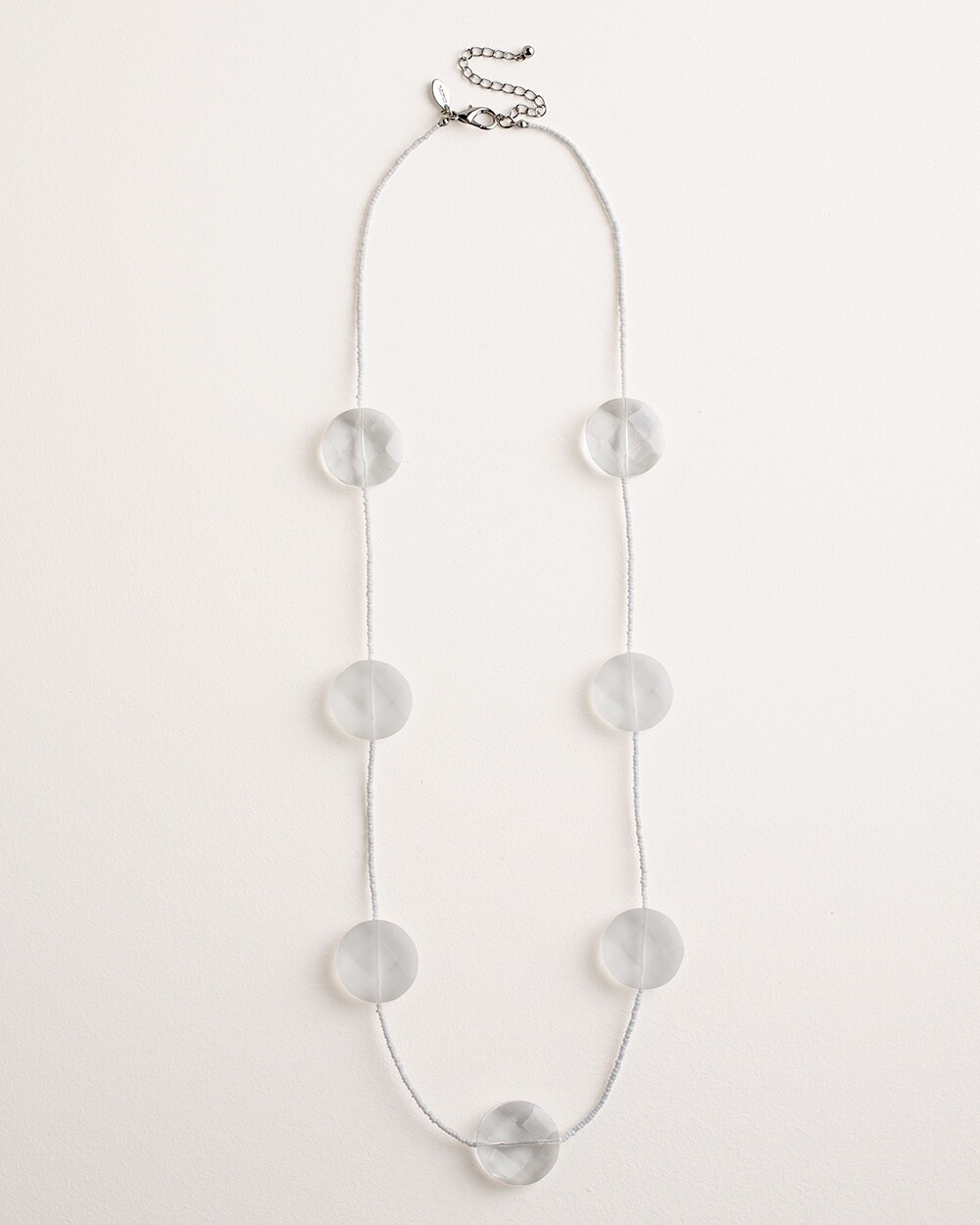 White Lucite Single-Strand Necklace