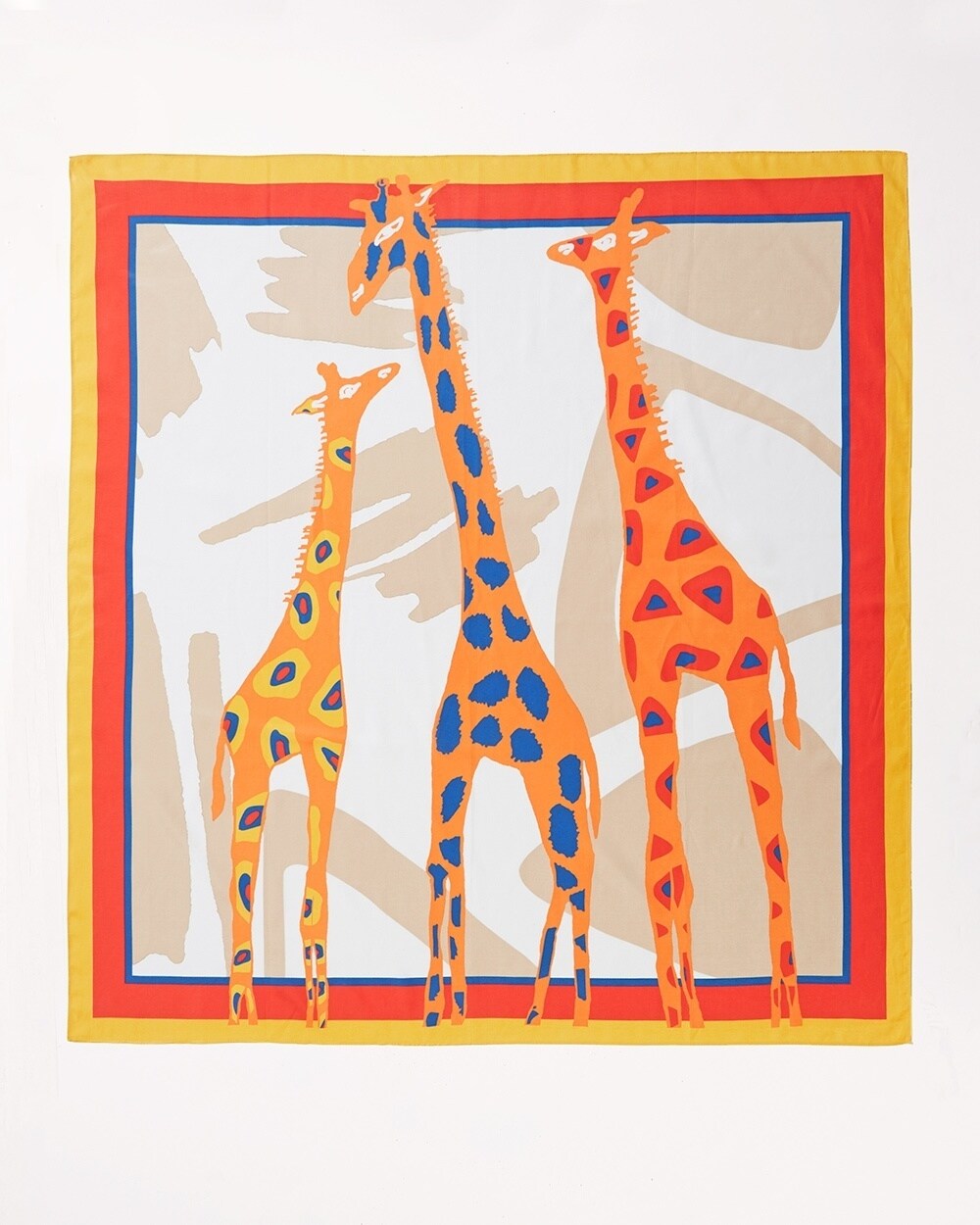 Giraffe-Print Square Scarf