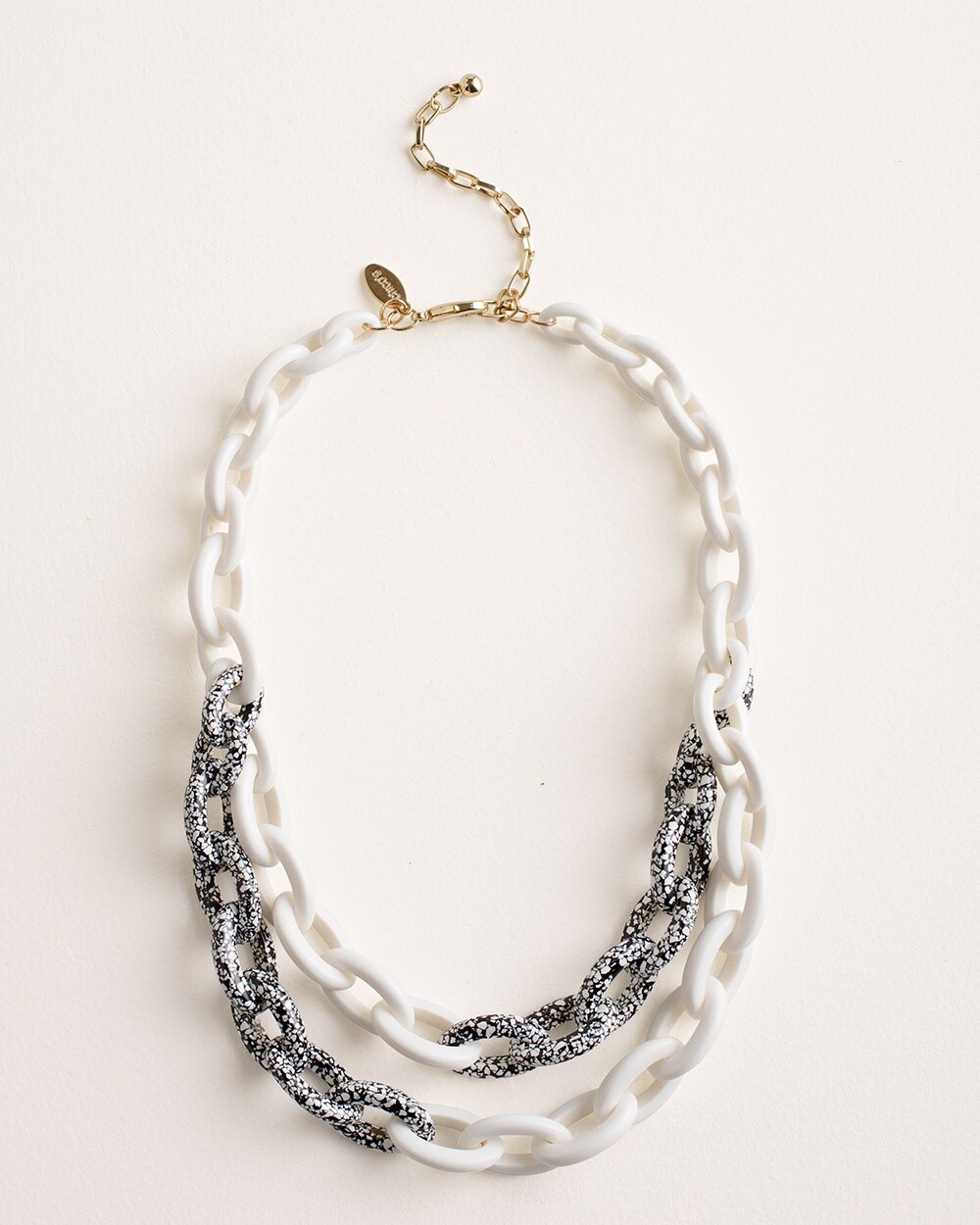Black and White Chain Link Necklace
