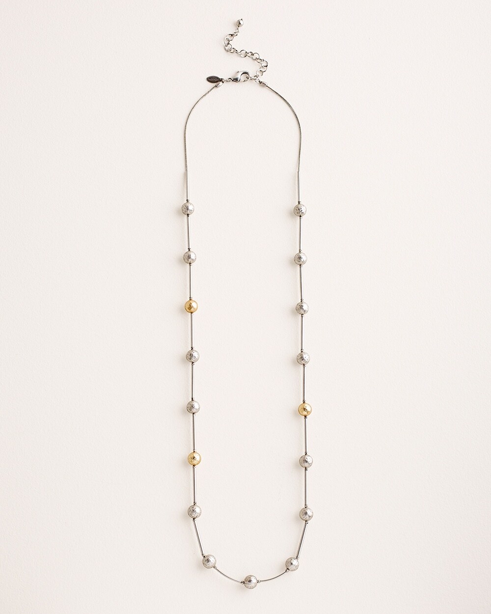 Mixed-Metal Long Singlestrand Necklace
