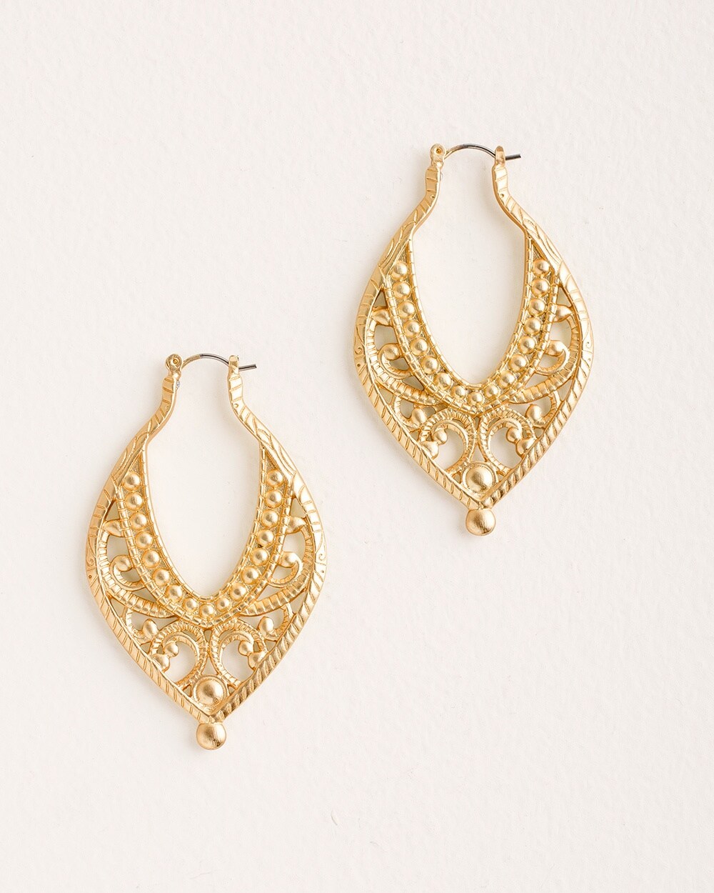 Ornate Goldtone Hoop Earrings