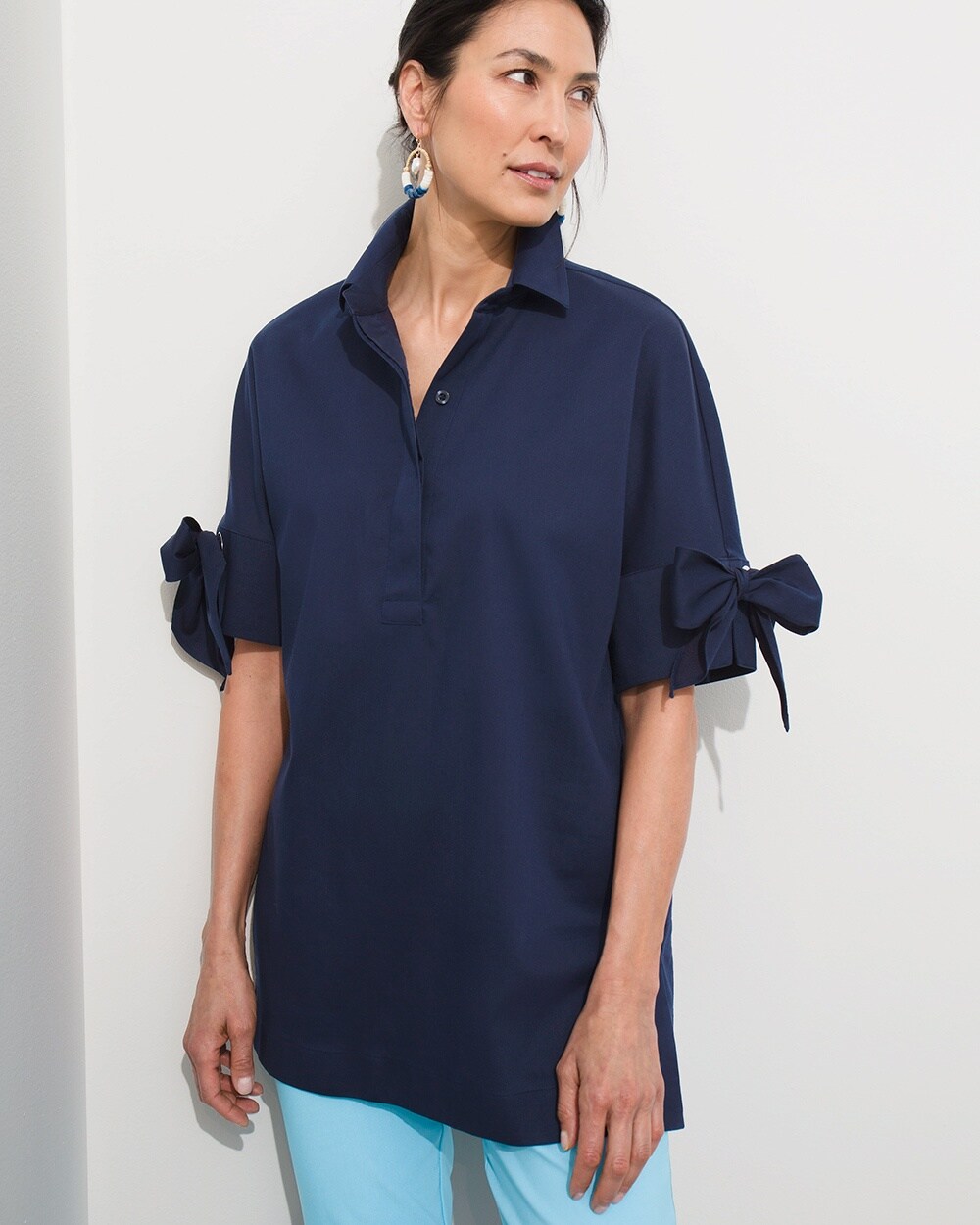 No Iron Bow-and-Grommet Tunic