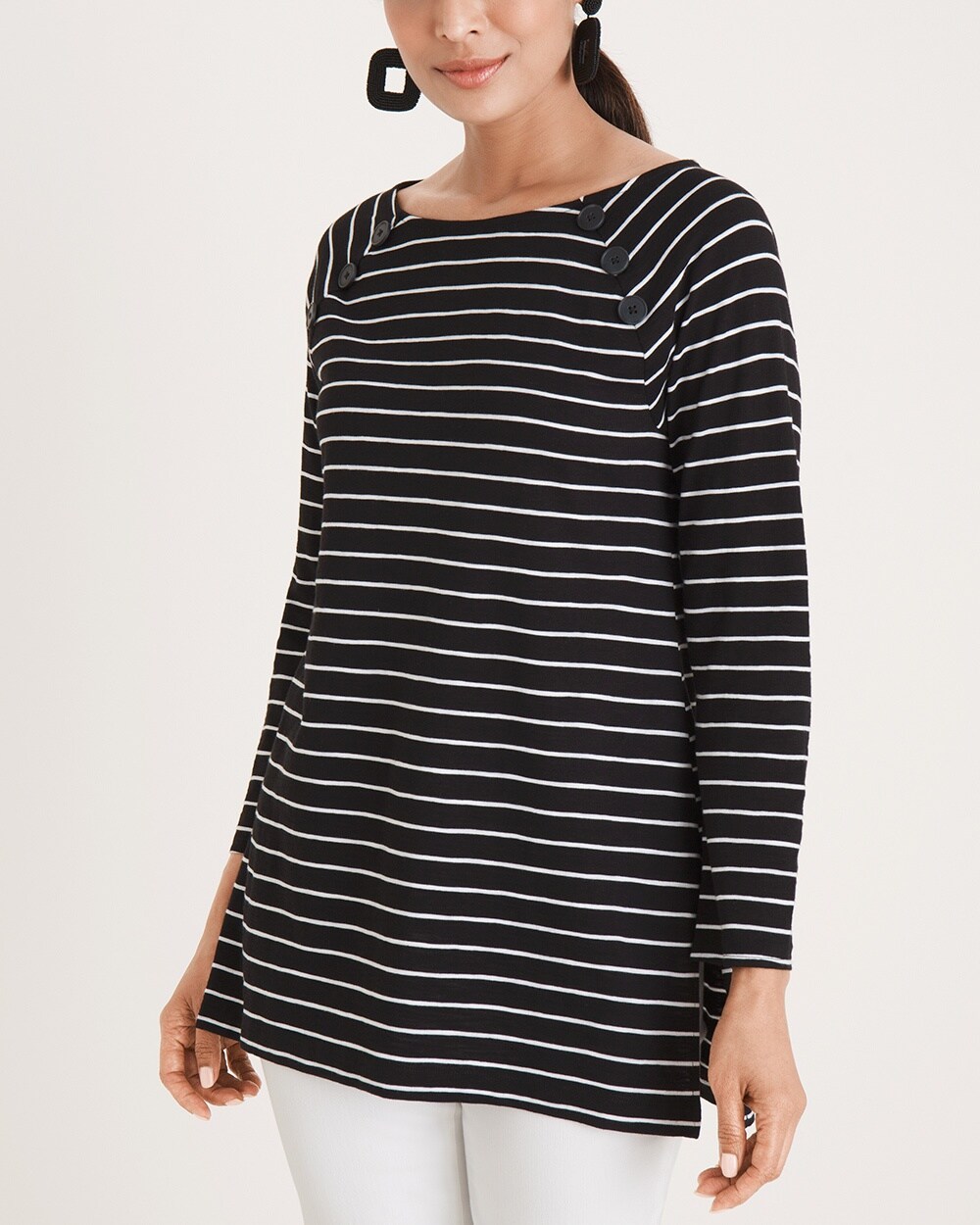 Touch of Cool Button Stripe Tunic