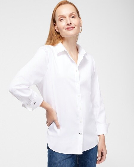 Spring Autumn Women's Long-Sleeved Shirt Rose Flower Shirt All-Match  Printed Tops Blouse Women (Color : White, Size : XX-Large)