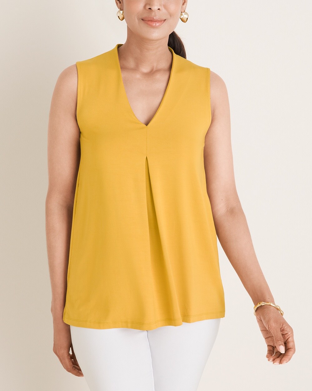 Touch of Cool Pleat-Front Tank