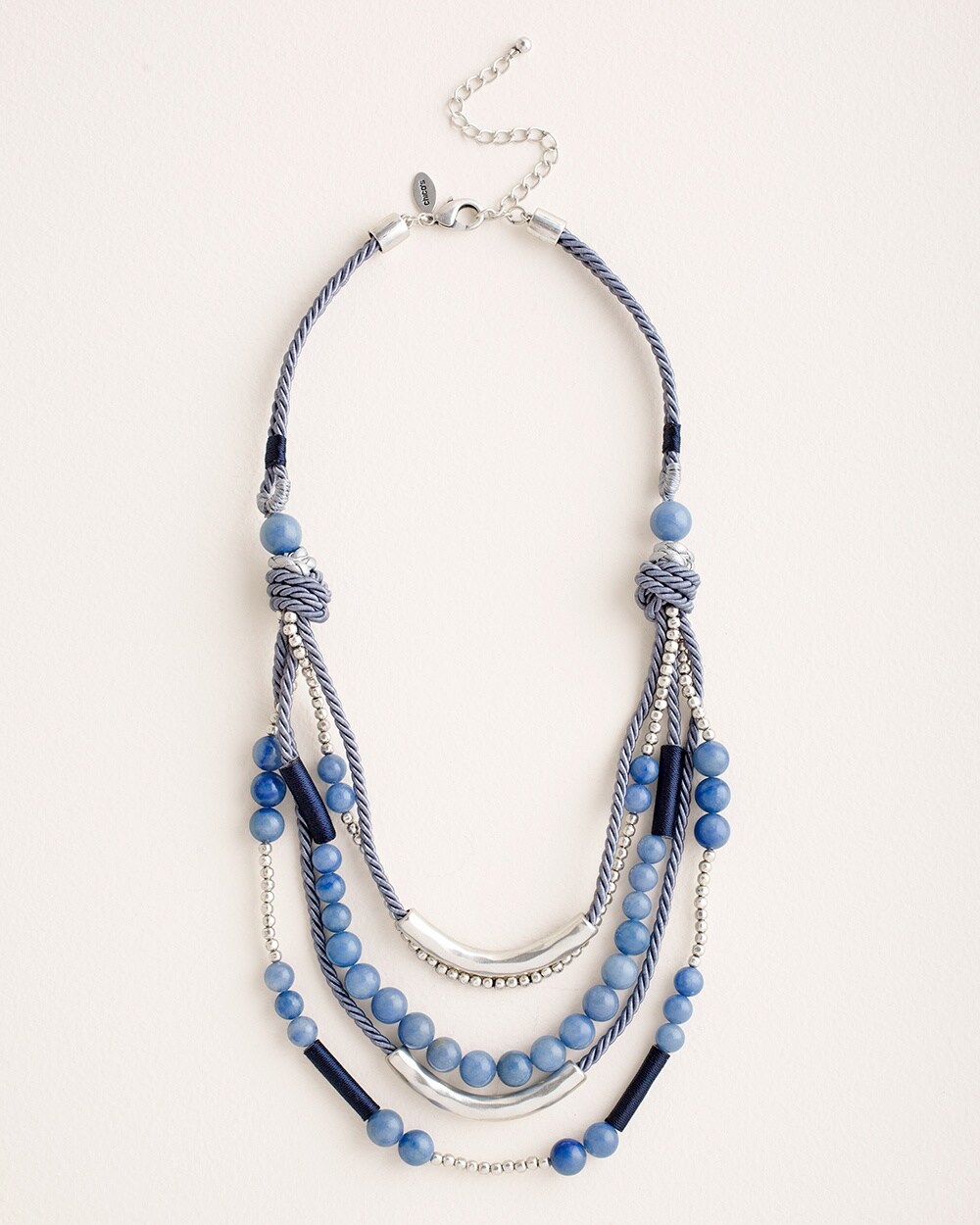 Blue Short Multistrand Necklace