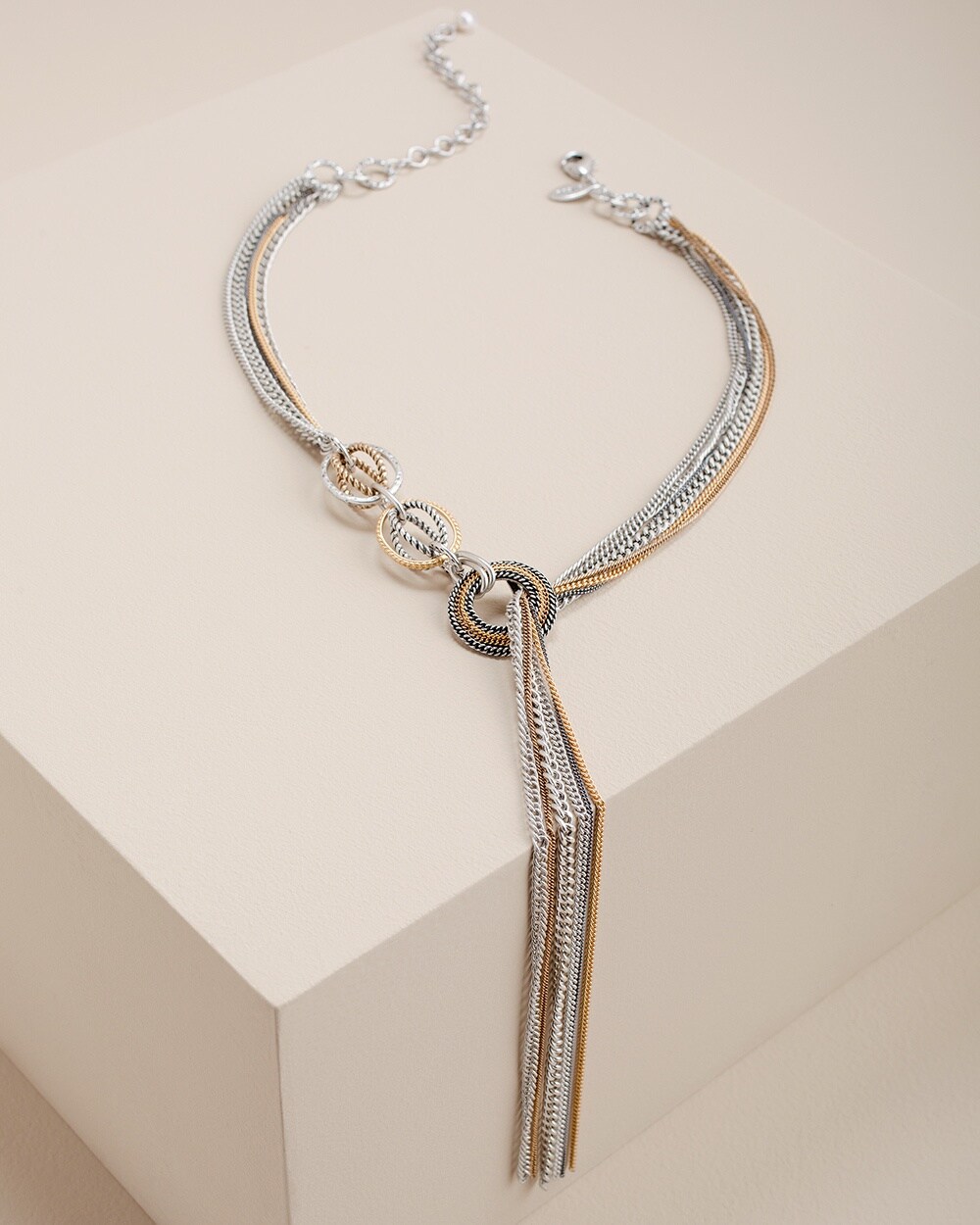 Mixed-Metal Lariat Necklace