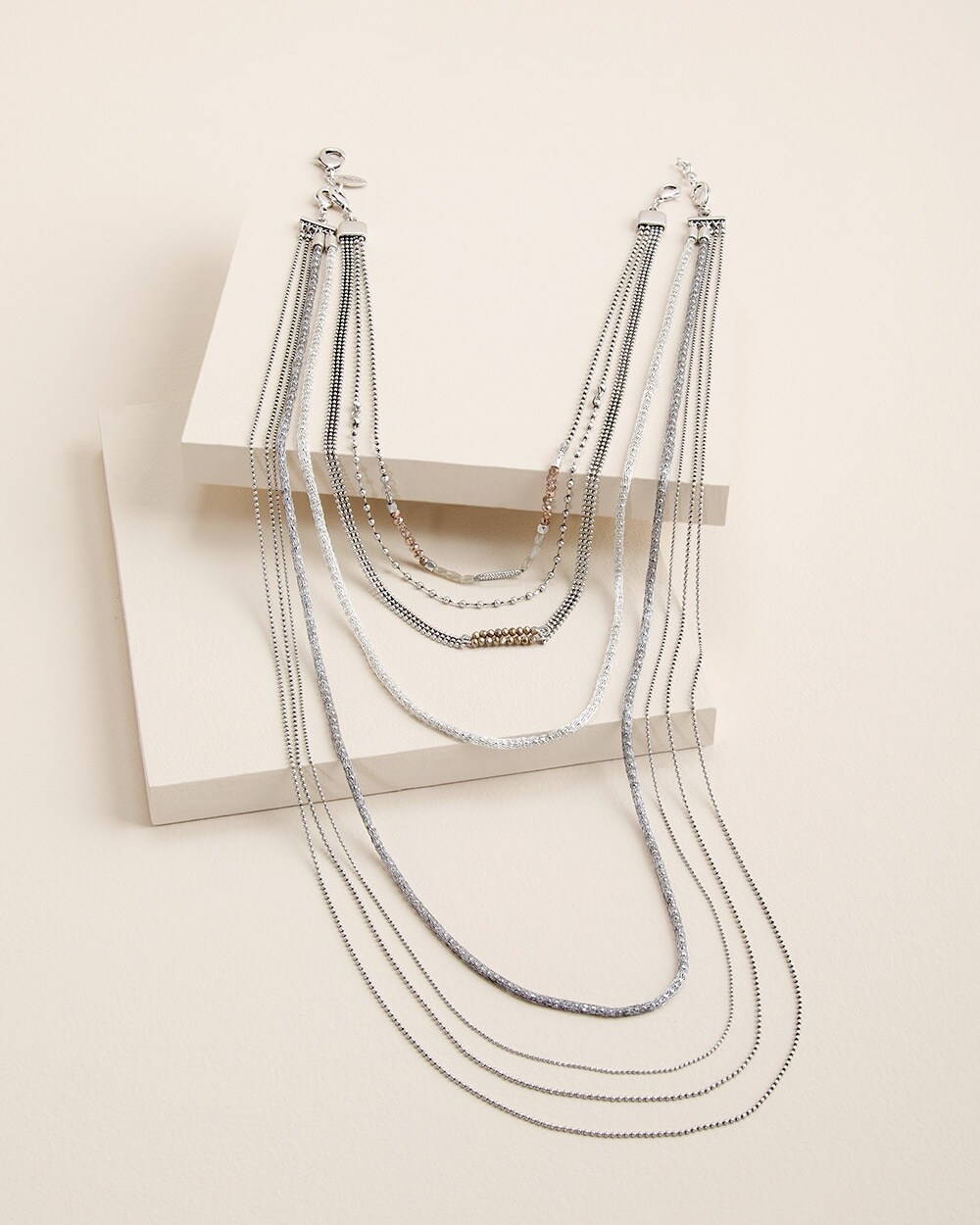 Silvertone Convertible Necklace