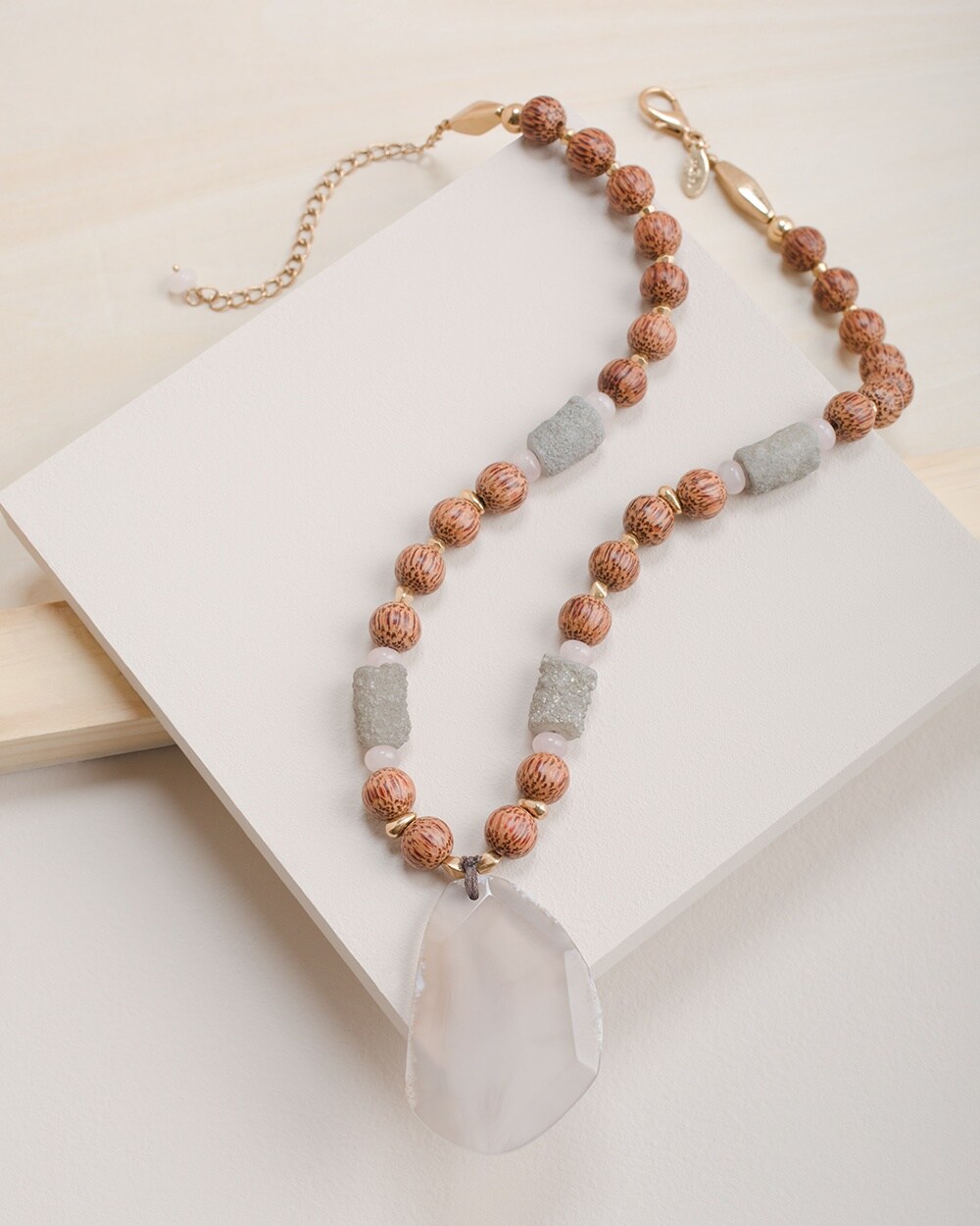 Beaded Long Pendant Necklace