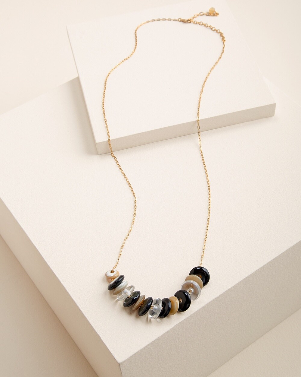 Black and Neutral Singlestrand Necklace