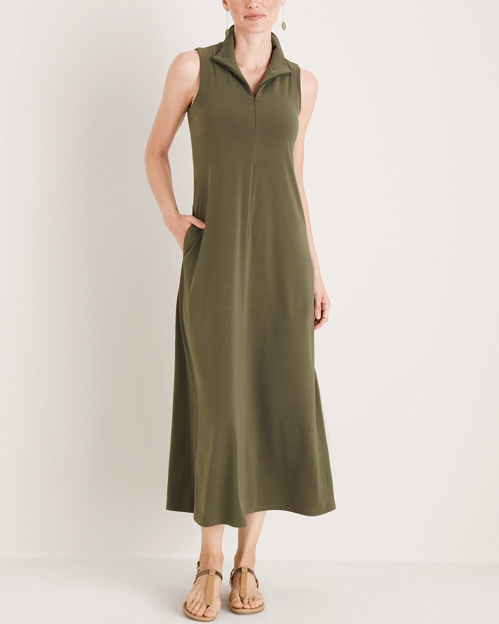 Easy Chic Zip-Neck A-Line Dress