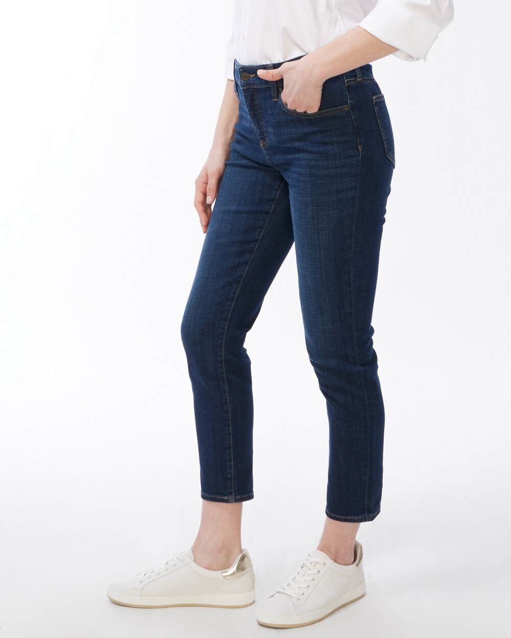 So Slimming Girlfriend Ankle Jeans video preview image, click to start video