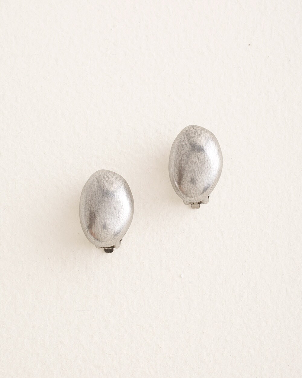 Silvertone Ball Clip Earrings