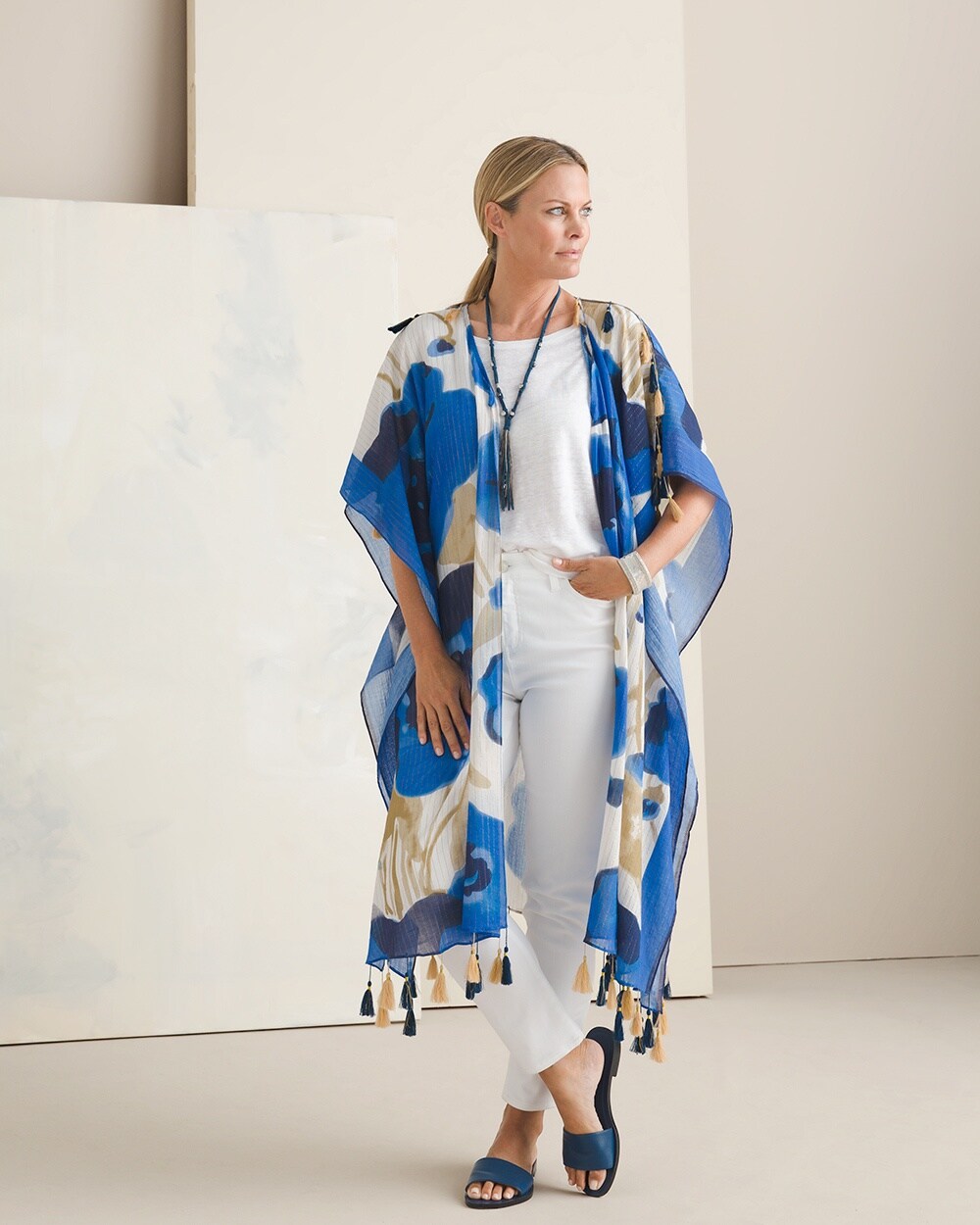 Blue Kimono-Style Wrap