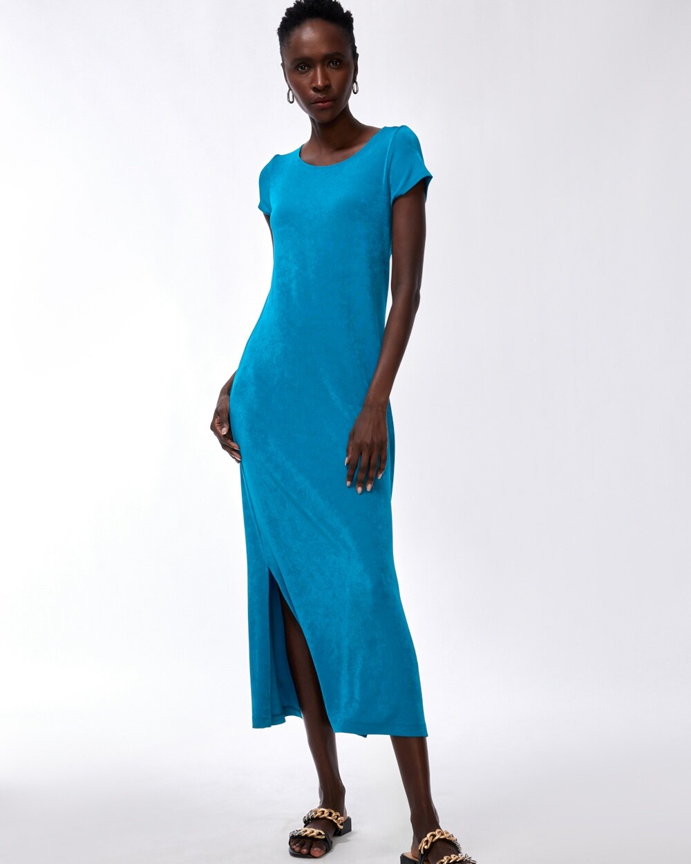 Travelers Classic Short Sleeve Maxi Dress video preview image, click to start video