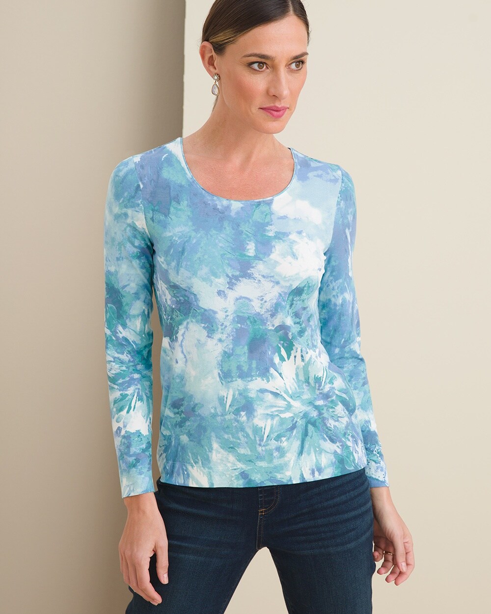 Touch of Cool Abstract-Print Layering Tee
