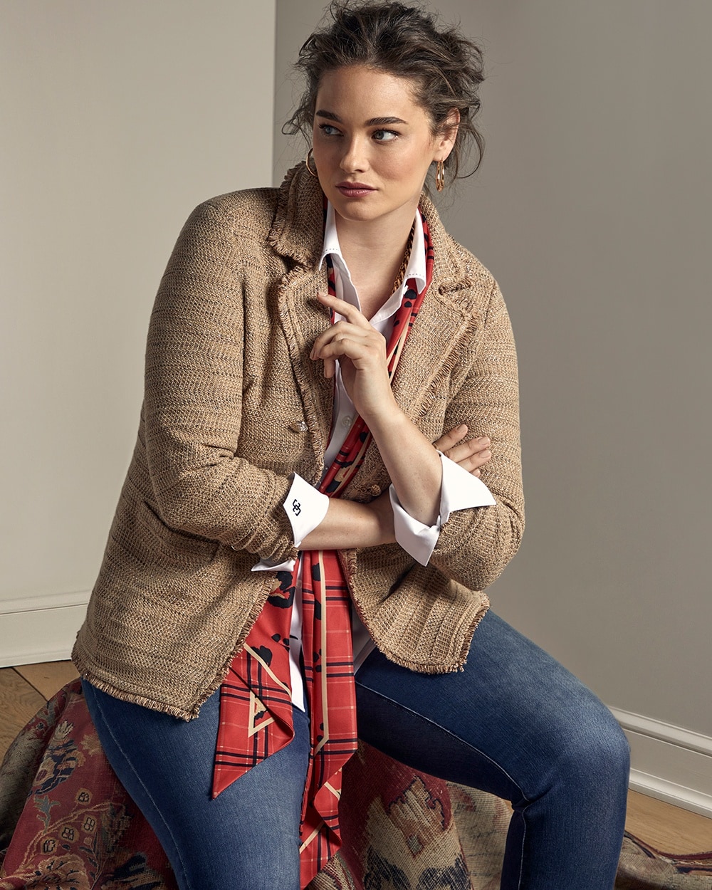 Tweed Fringe Cardigan