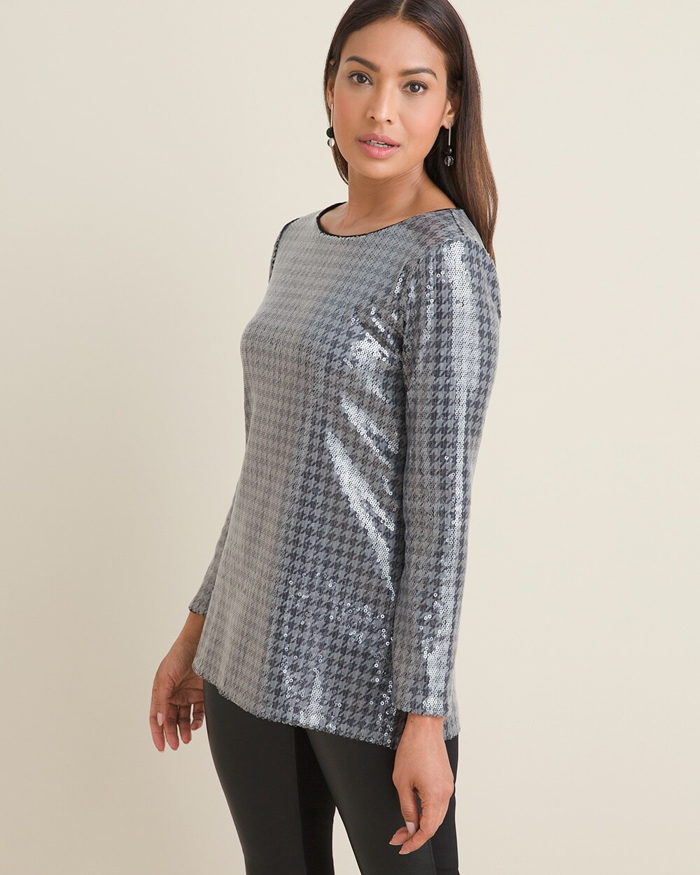 Houndstooth Sequin Tunic