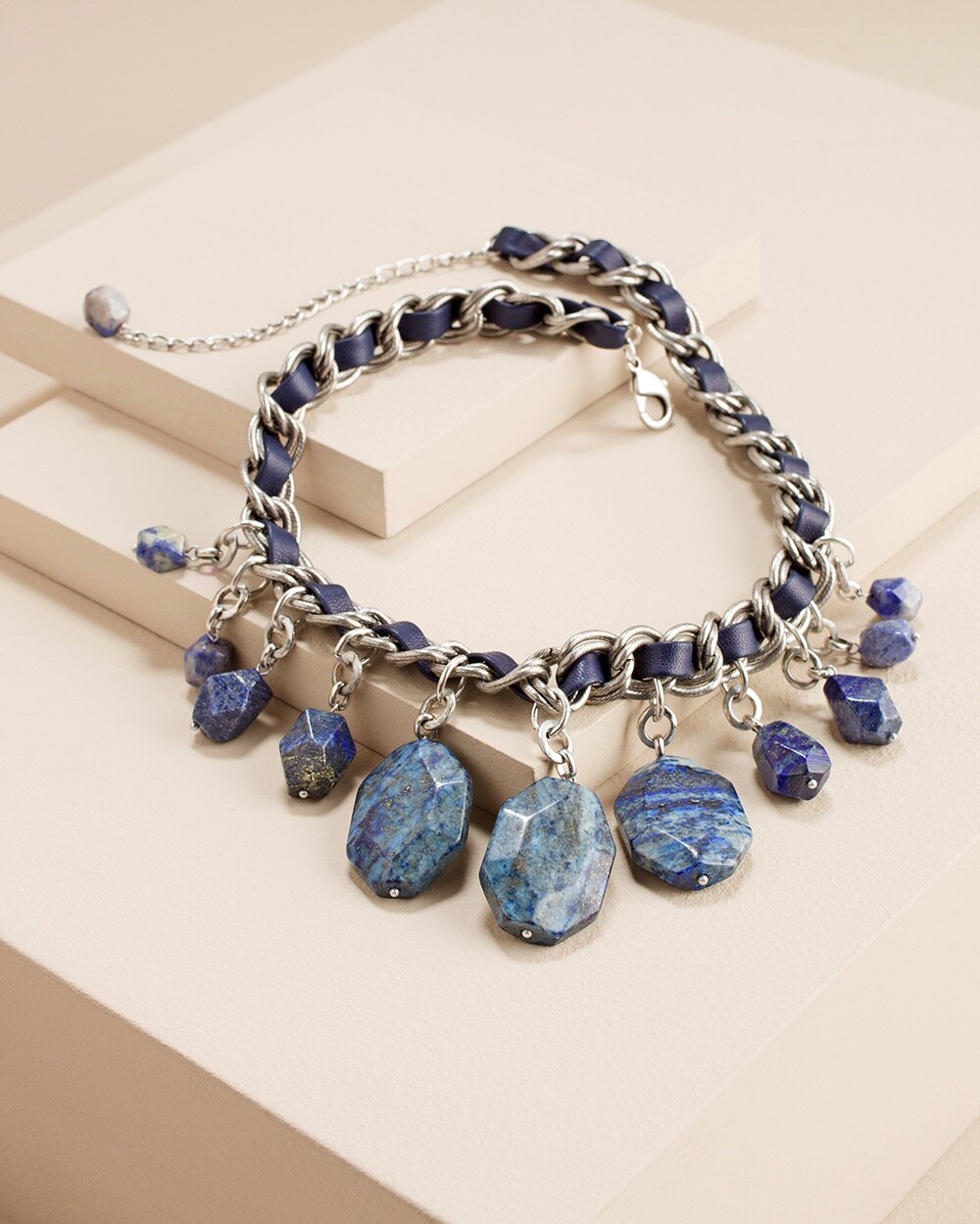 Blue Bib Necklace