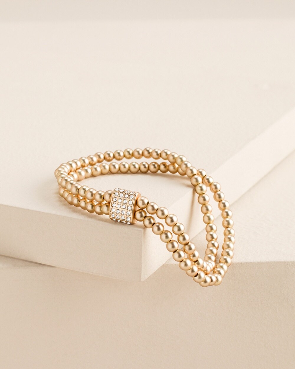 Goldtone Double-Strand Stretch Bracelet