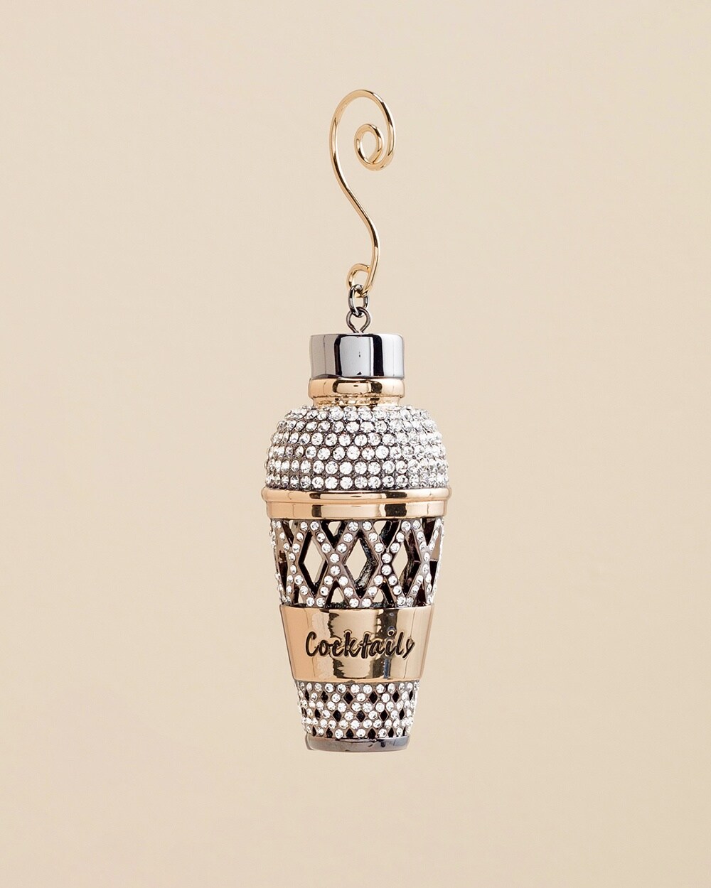 Cocktail Shaker Jeweled Ornament