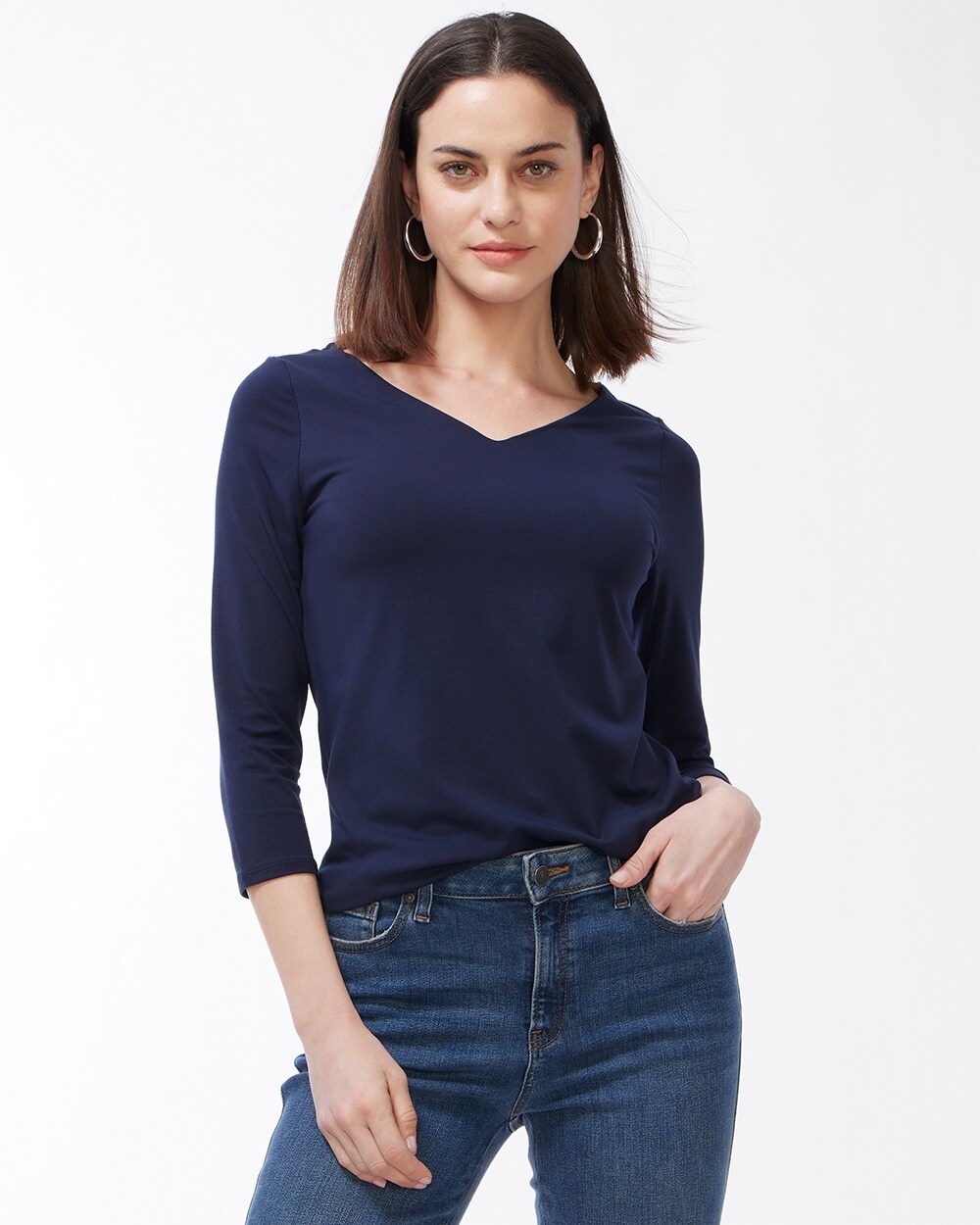 Touch of Cool High Wide V-Neck Tee