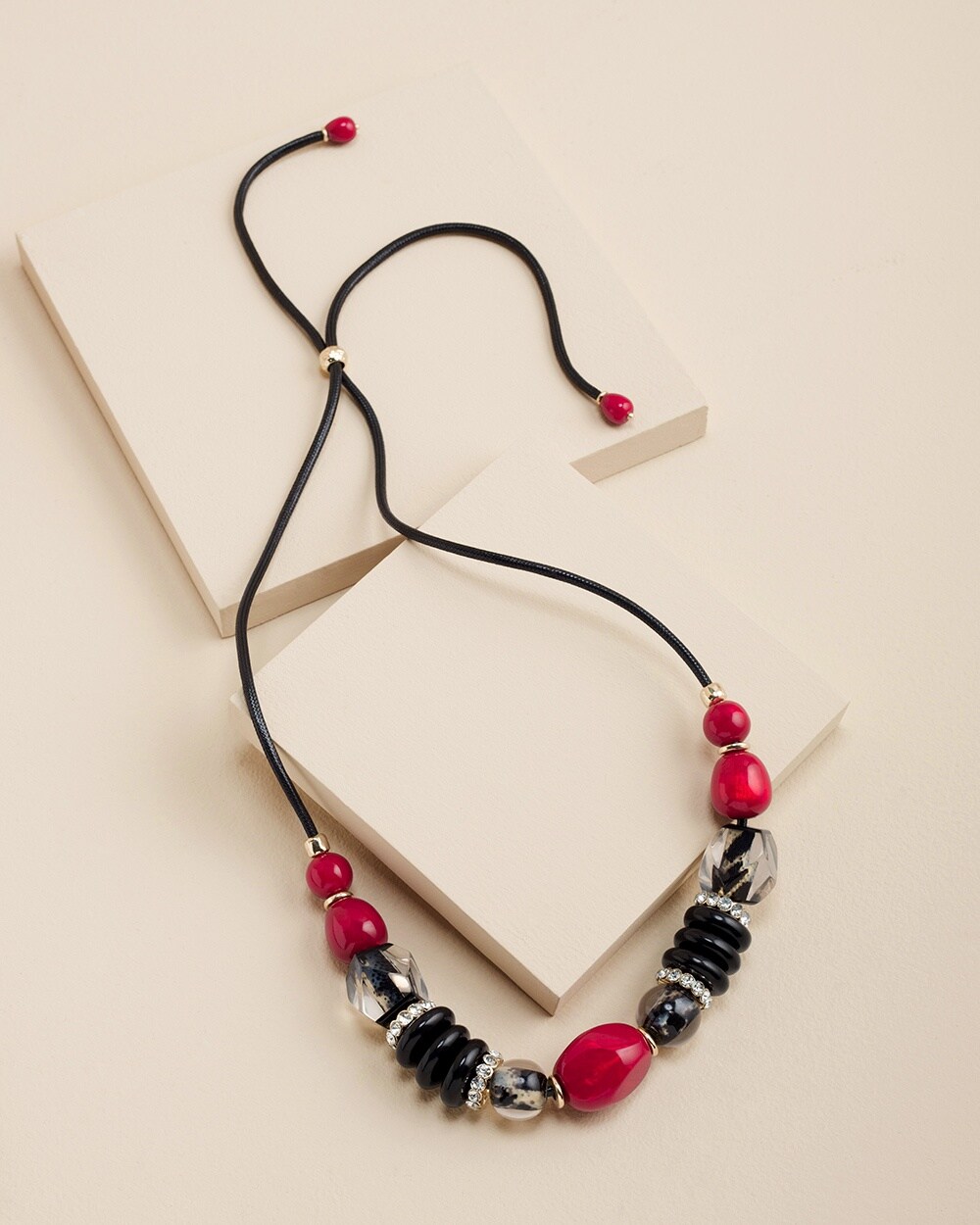 Red Singlestrand Beaded Necklace