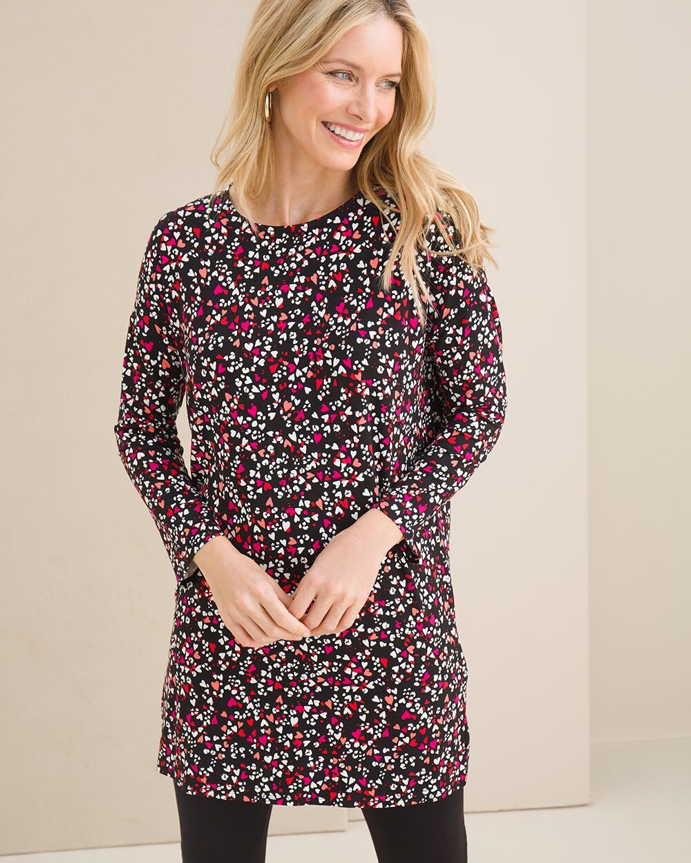 Touch of Cool Heart-Print Wedge Tunic