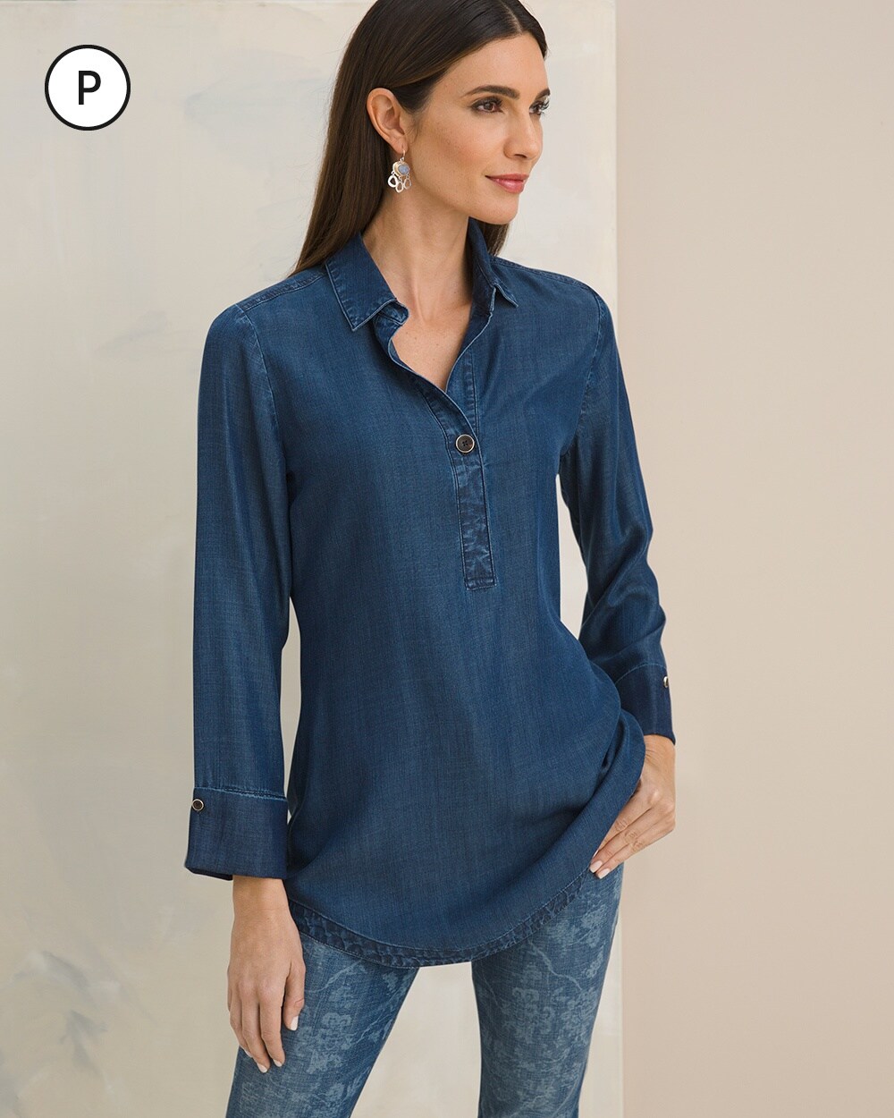 Touch of Cool Petite Denim Tunic