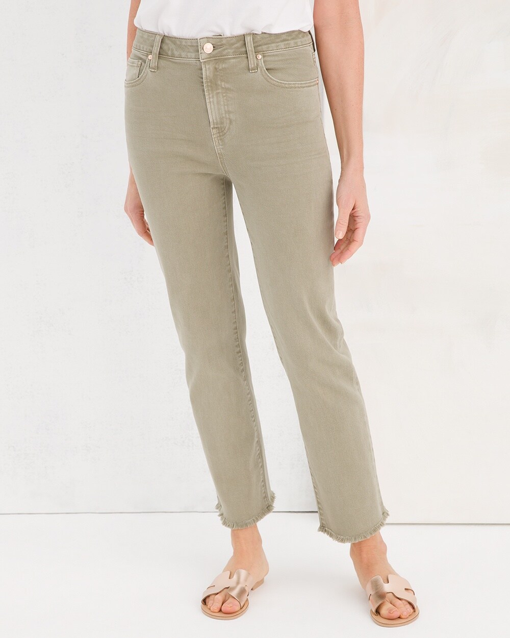 Single Fray Ankle Jeans