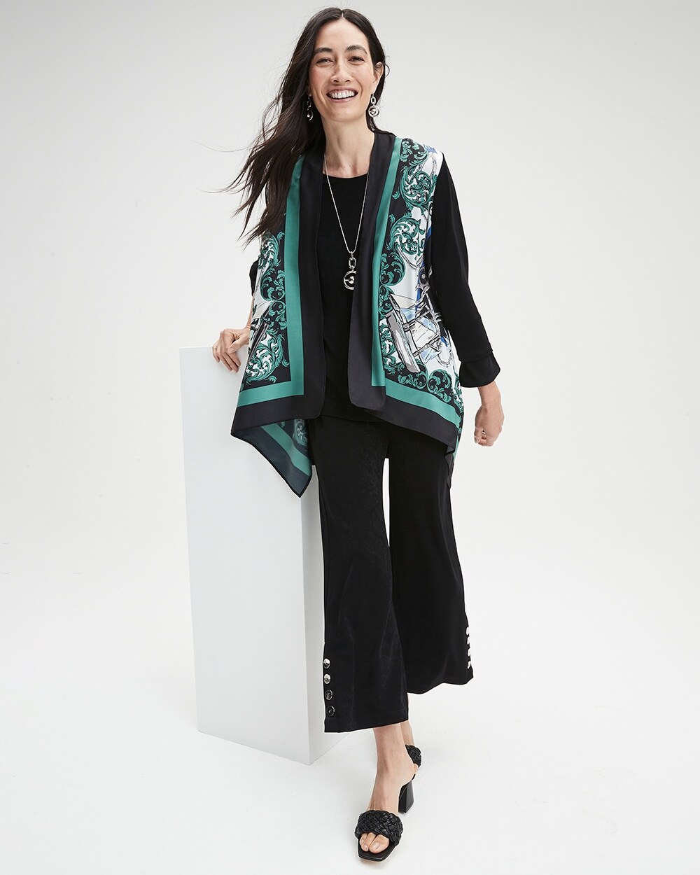 Travelers Classic Scarf-Front Cardigan