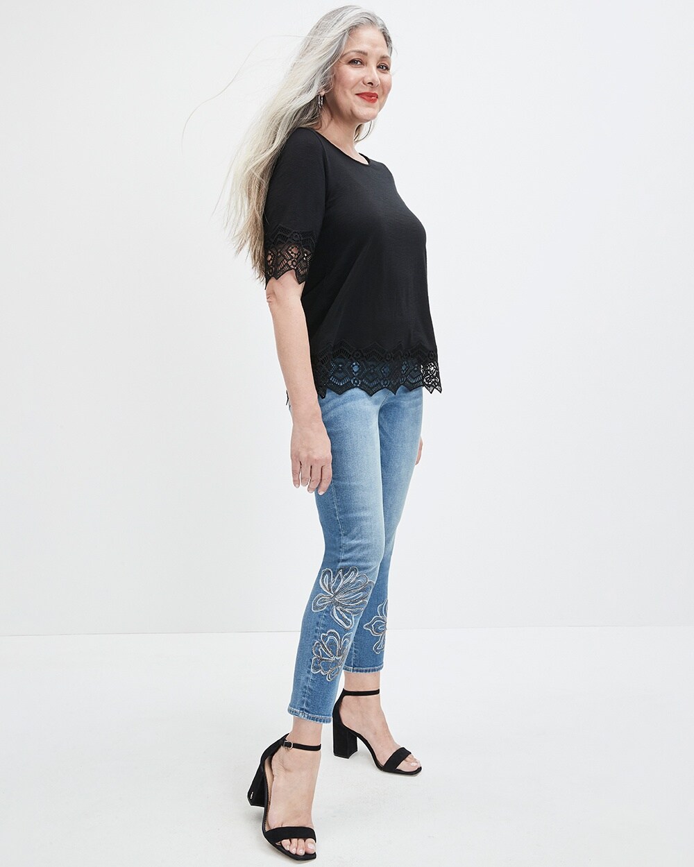 Chain-Trim Pull-On Jeggings