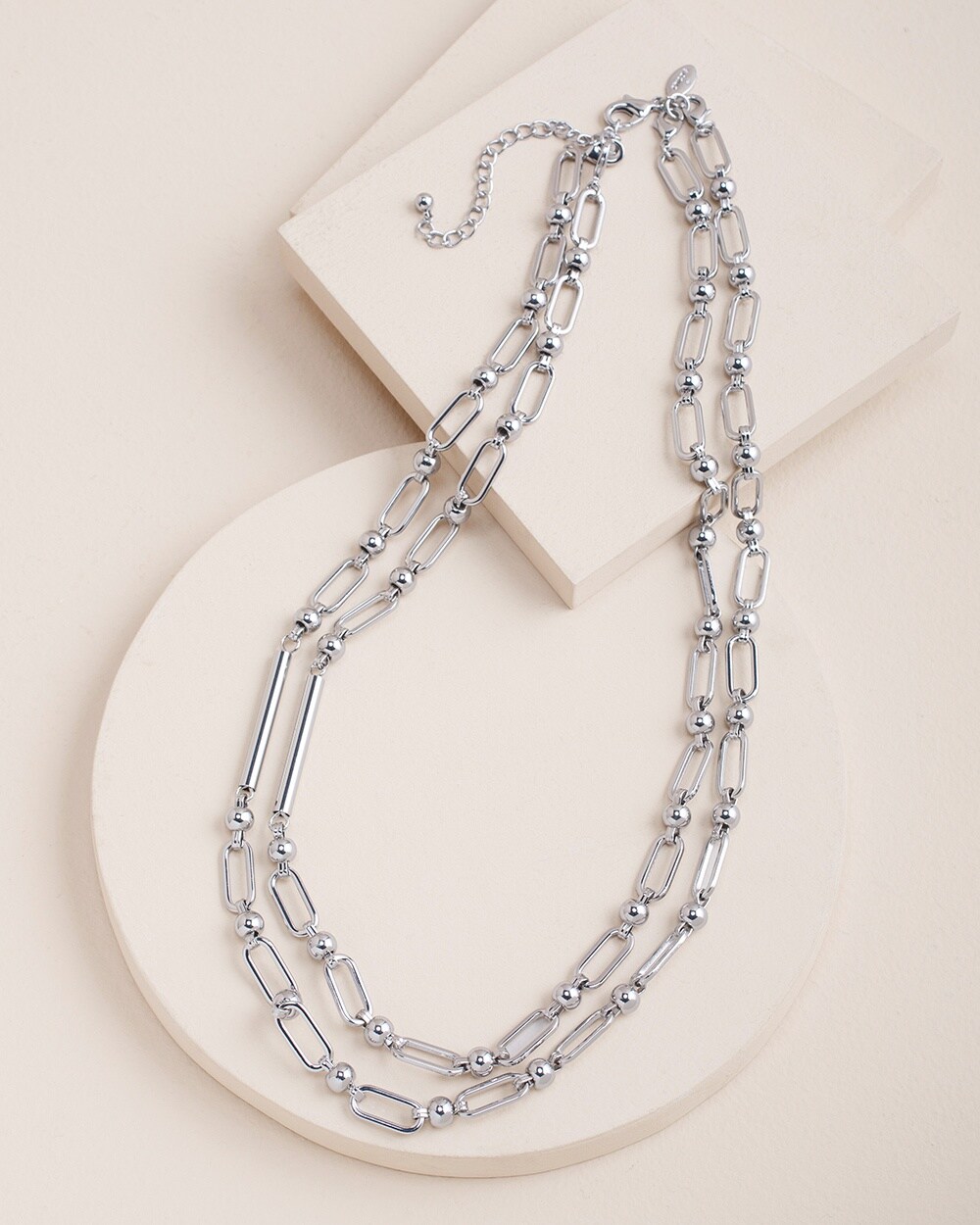 Silvertone Links Convertible Necklace