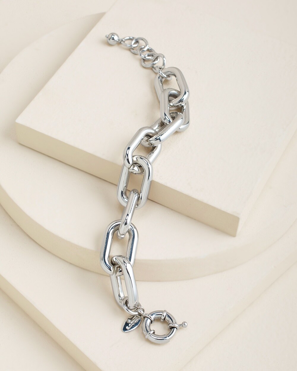 Silvertone Links Chain Bracelet