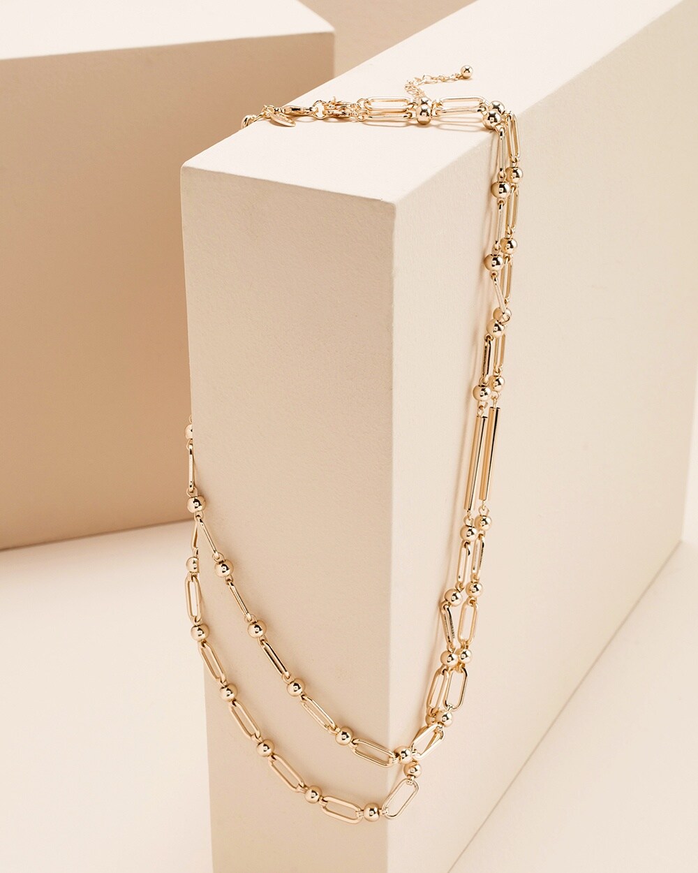 Goldtone Link Multistrand Necklace