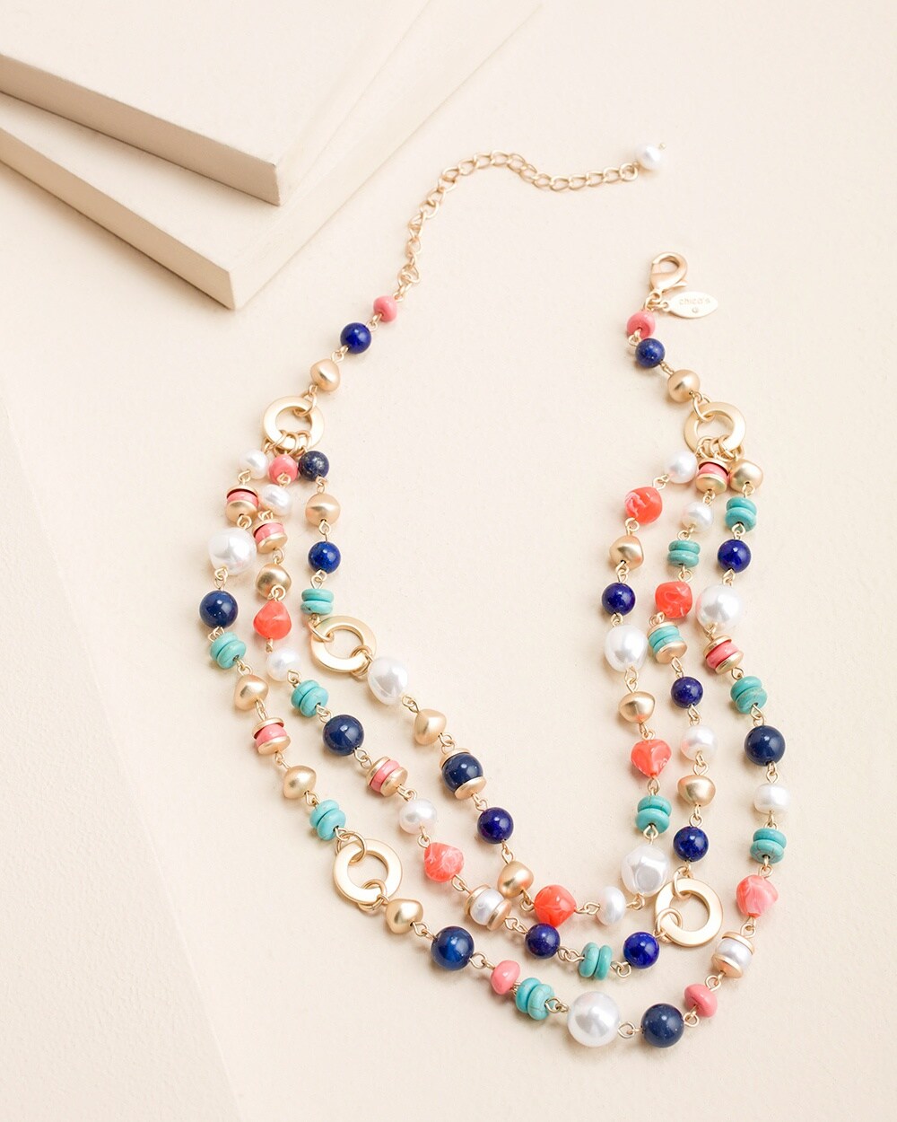 Three Strand Multicolor Necklace