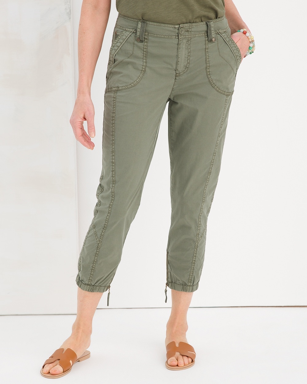 Stretch Poplin Capri Pants