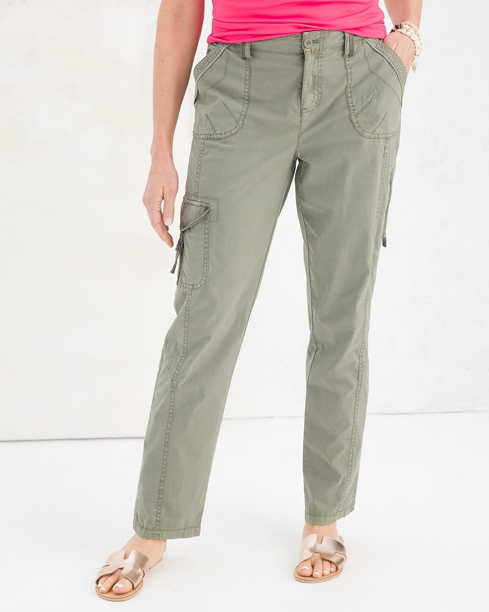 Stretch Poplin Ankle Pants